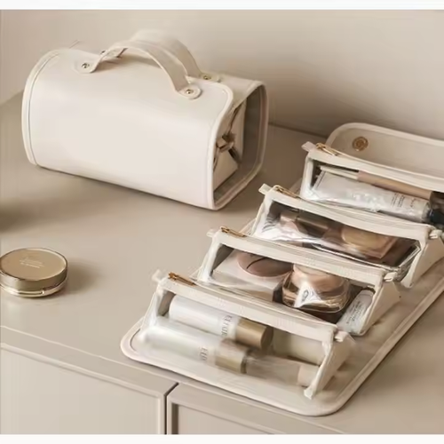 Folding cosmetic bag detachable portable large capacity travel portable storage waterproof storage bag