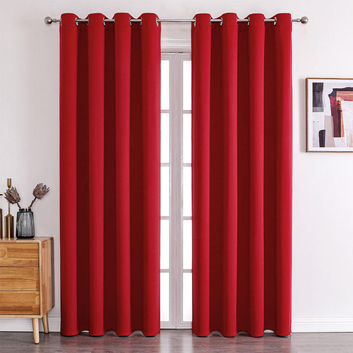 Wholesales high quality Curtain for Bedroom Living Room Insulating Modern Style Solid Colors （Color: red）