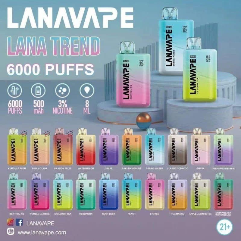 LANA BAR BC6000口拋棄式電子煙推薦冰涼順滑穩定輸出輕量日用設備