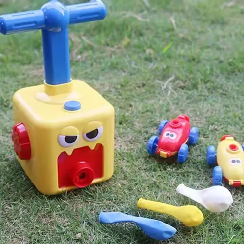 Hand-pressed air-powered compression recoil balloon car DIY toy