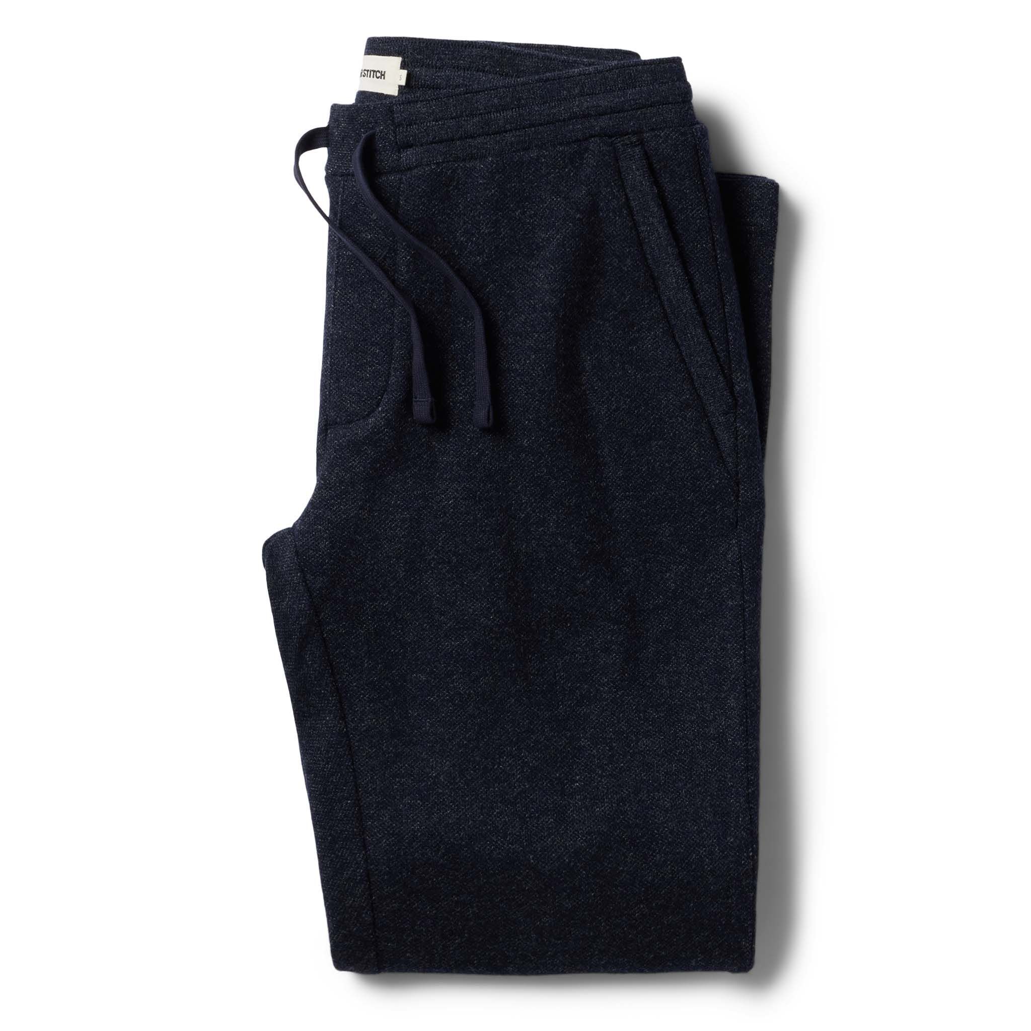 Auece Weekend Pant in Navy Herringbone Wool