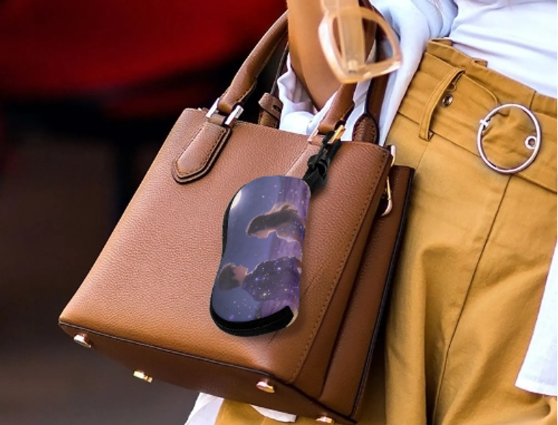 浪漫情侶星空眼鏡盒近視鏡墨鏡盒防摔防壓高顏值高級感少男少女皮質來圖定制 可一件定制