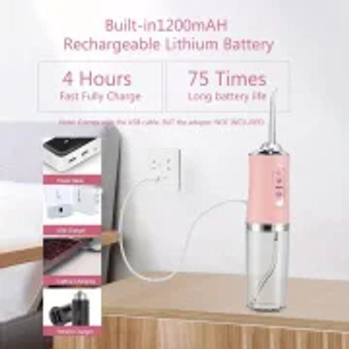 4-in-1 Rechargeable Oral Irrigator: Portable, Wireless Dental Care Flosser with USB Charging for Healthy Gums & Travel