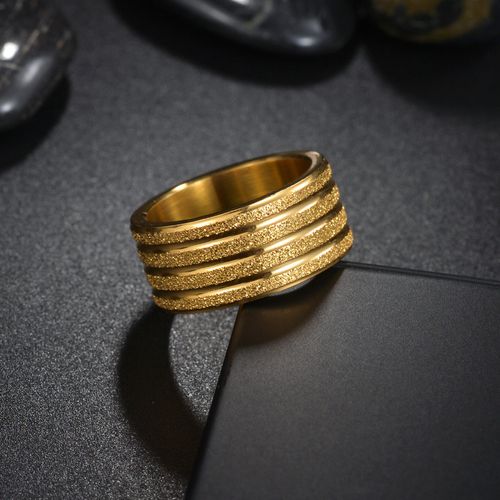 European And American 10MM Wide Titanium Steel Frosted Men's Ring