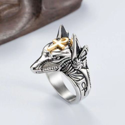 European And American Retro Punk Titanium Steel Navy Anchor Ring