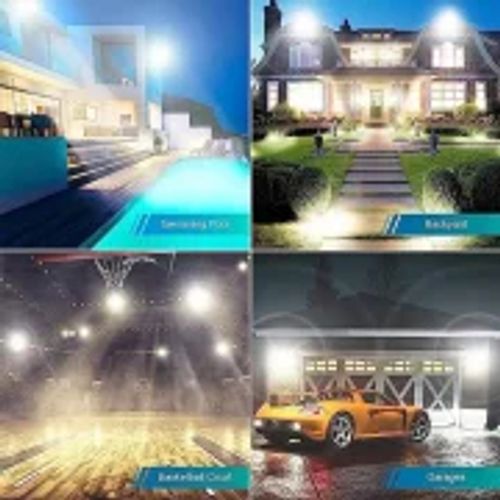 Solar Outdoor Remote Control Flood Light 6000K Bright White Light IP 54 Waterproof Solar Security Light Auto On Off Dusk to Dawn Suitable for patio, gazebo, shed, barn.