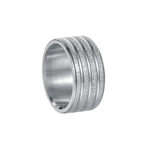 European And American 10MM Wide Titanium Steel Frosted Men's Ring