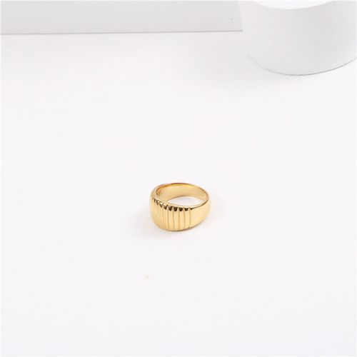 Stacked Diamond Plaid Wide And Narrow Titanium Steel Ring