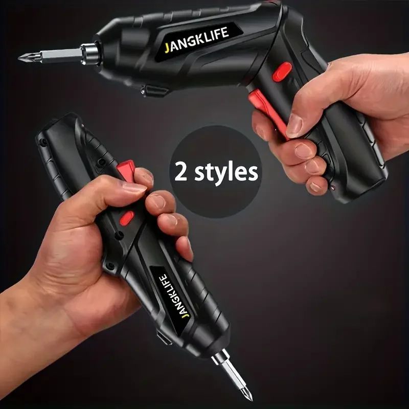 48pcs Small Hand-Held Electric Screwdriver Set, 90° Rotatable Foldable Hand Drill Screwdriver Bits
