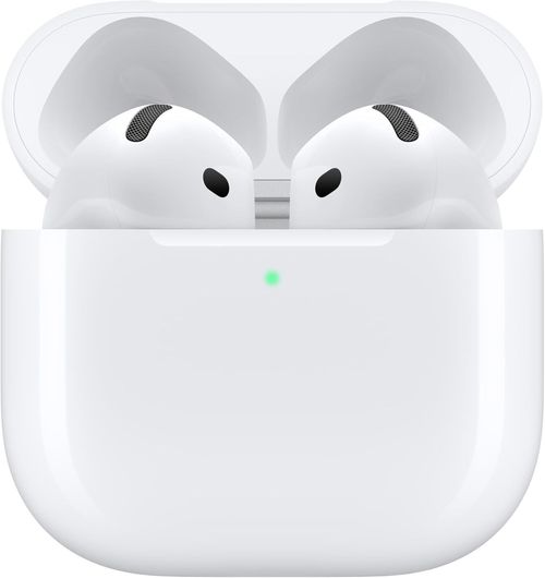 Apple AirPods 4 Wireless Earbuds, Bluetooth Headphones, Personalized Spatial Audio, Sweat and Water Resistant, USB-C Charging Case, H2 Chip, Up to 30 Hours of Battery Life, Effortless Setup for iPhone