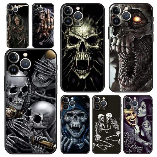 Anti-Explosion Anti-Fall Skull Design TPU Mobile Phone Case for iPhone 16 Pro Max 15 14 13 Pro Max Customizable Picture