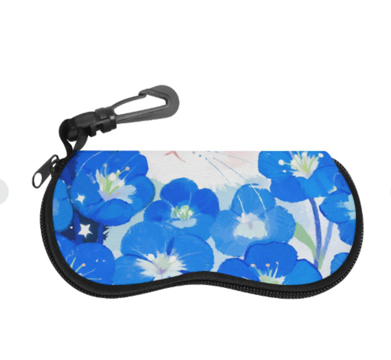 治癒系貓咪眼鏡盒近視鏡墨鏡盒防摔防壓高顏值高級治癒系風皮質來圖定制 可一件定制