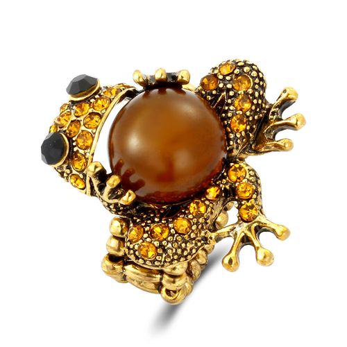 Opal Cute Frog Earrings Elastic Ring
