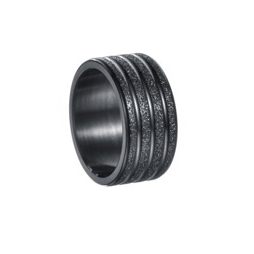 European And American 10MM Wide Titanium Steel Frosted Men's Ring
