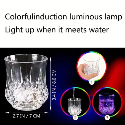 Flash Light Up Cups -2 pcsAutomatic Water Activated LED Glowing