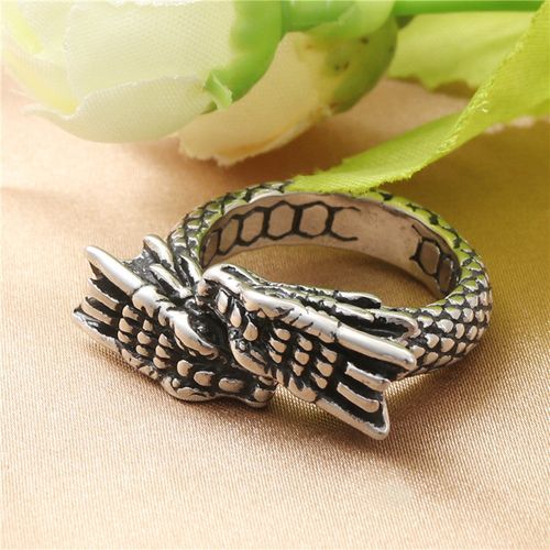 European And American Ornament Titanium Steel Chinese Dragon Retro Ring