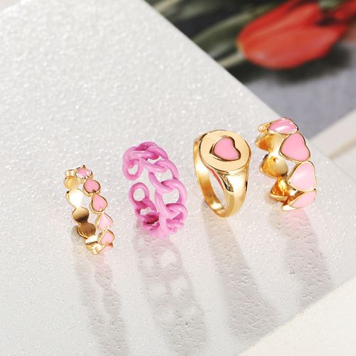 Creative Sweet Peach Heart Dripping Ring
