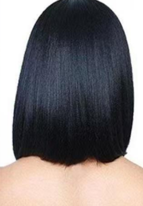 Fashion black long bobo bobo head wig female middle bangs full head set