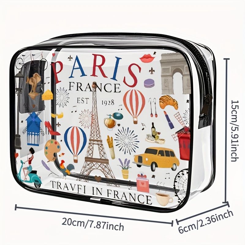 透明單面印刷盥洗包 便攜戶外旅行化妝品收納袋 加厚PVC收納袋