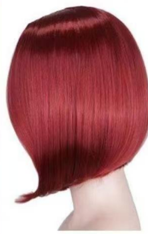 Fashion black long bobo bobo head wig female middle bangs full head set