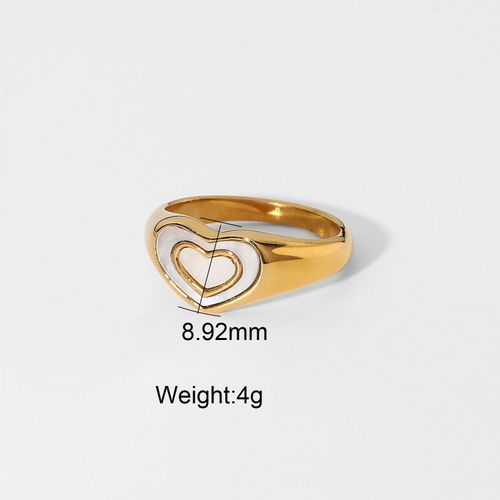 Metal Love Heart Ring Titanium Steel Peach Heart Ring