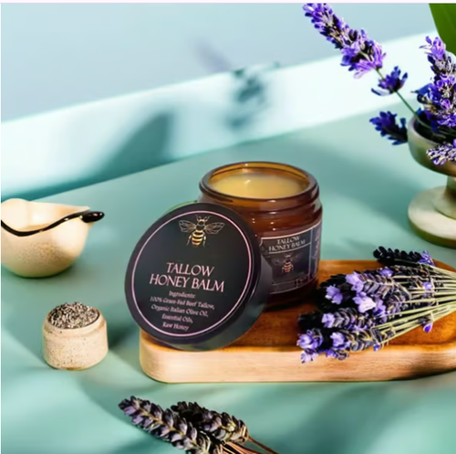 🍯Handmade Organic Grass-Fed Beef Tallow Balm with Raw Honey 🌿