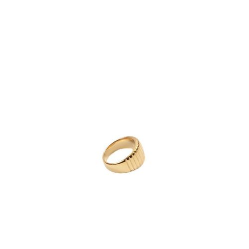Stacked Diamond Plaid Wide And Narrow Titanium Steel Ring