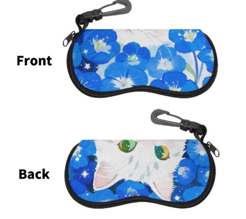 治癒系貓咪眼鏡盒近視鏡墨鏡盒防摔防壓高顏值高級治癒系風皮質來圖定制 可一件定制