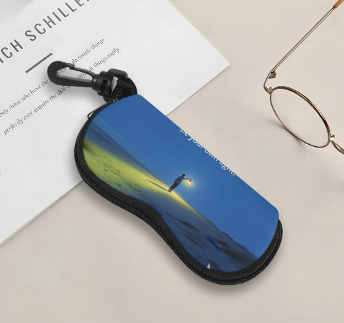 做自己的光 眼鏡盒近視鏡墨鏡盒防摔防壓高顏值高級治愈系風皮質來圖定制 可一件定制