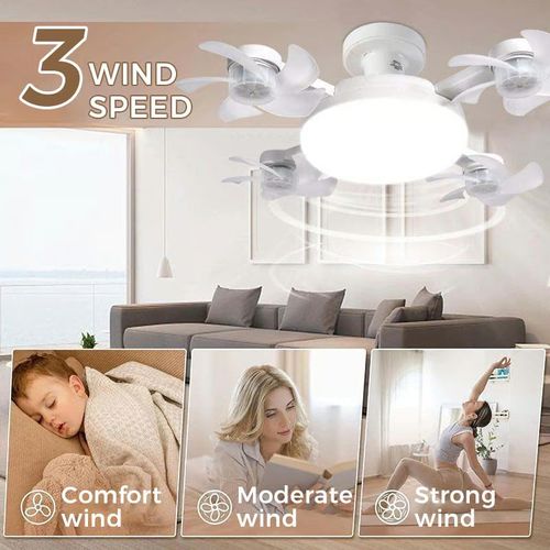 Remote-Controlled LED Ceiling Fan Light