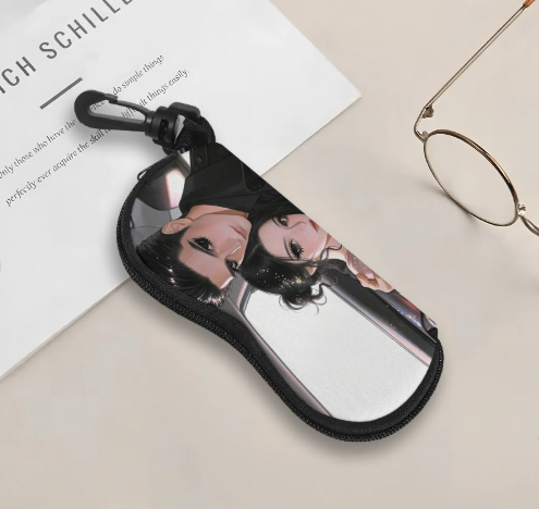 現代浪漫情侶汽車眼鏡盒近視鏡墨鏡盒防摔防壓高顏值高級感都市風皮質來圖定制 可一件定制