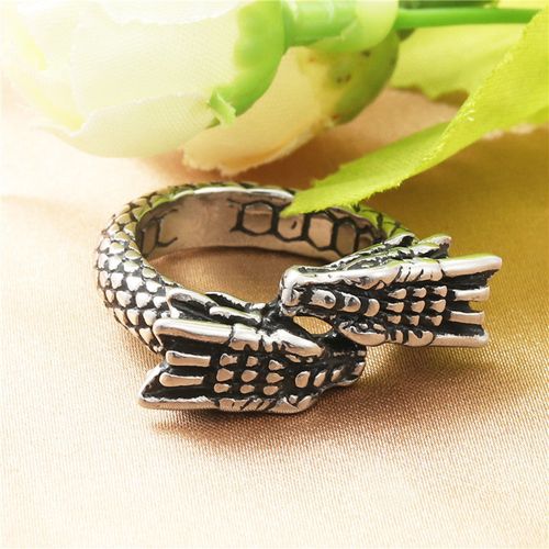 European And American Ornament Titanium Steel Chinese Dragon Retro Ring