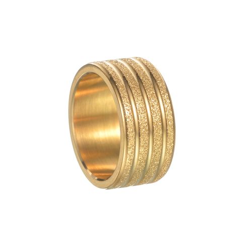 European And American 10MM Wide Titanium Steel Frosted Men's Ring