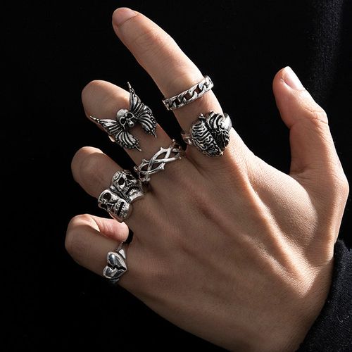 Dark Style Men's Retro Distressed Ring Suit
