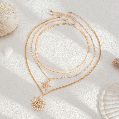 Exaggerated Face Sun Alloy Ring Suit Vacation Beach Geometric Adjustable Ring
