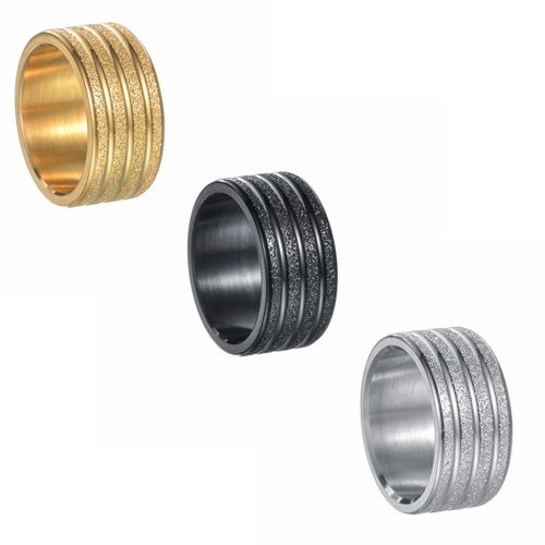 European And American 10MM Wide Titanium Steel Frosted Men's Ring