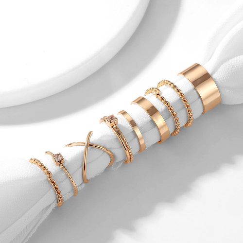 9 Piece Woven And Twisted Ring Ring