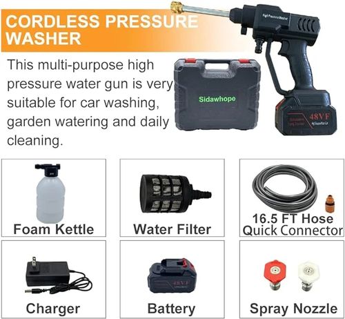 Promotional discount of 50% Cordless portable high pressure spray water gun