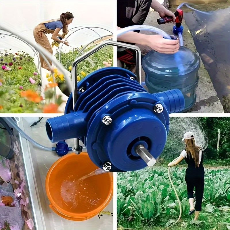 1pc Heavy Duty Metal Self-Priming Hand Electric Drill Water Pump, High Pressure Centrifugal Pump for Home Garden and Boat Use - Extra Drill Not Included