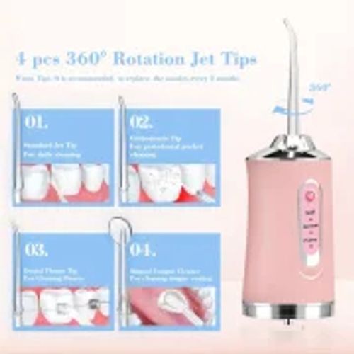 4-in-1 Rechargeable Oral Irrigator: Portable, Wireless Dental Care Flosser with USB Charging for Healthy Gums & Travel
