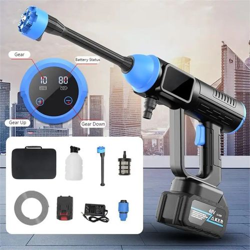 New hot sale adjustable nozzle car washer with 6 quick connectors high pressure car wash gun electric brush high pressure washer