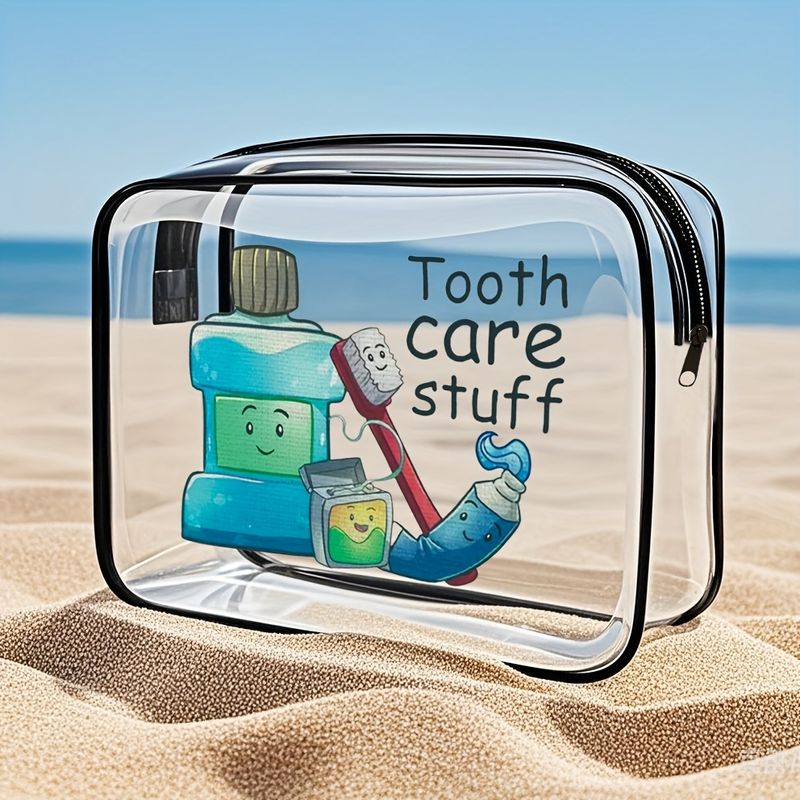 帶拉鍊閉合 大容量 易於清潔 時尚高品質女士和女孩儲物袋 高品質小袋 pvc化妝包 洗漱包 旅行便攜 tsa准入