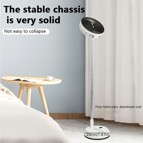 Portable USB Rechargeable Floor Fan with Remote Control Automatic Shaking Head, Metal Alloy, 5W, Indoor Outdoor Use, 6000mAh Battery, Ideal for Home, Office, or Outdoor Activities, Outdoor Portable Fan |Modern Fan Design Durable Metal Fan, Portable Fan