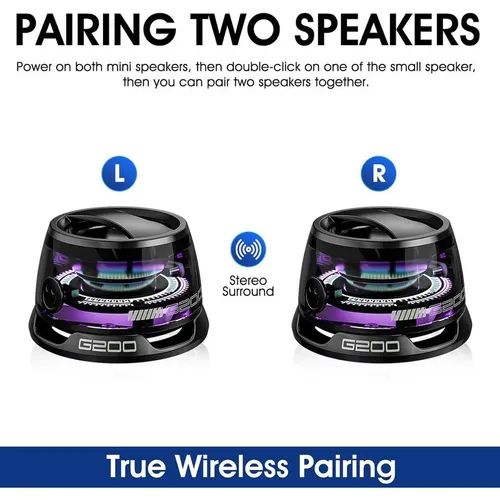 Small Bluetooth Speaker with Multi RGB Colored Lights and Metal Surface Phone Holder, Perfect Mini Speaker 80 sales