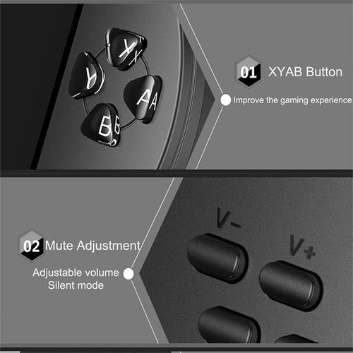 Handheld Game Console, Built-in 1200 Games 4.3 HD Screen Retro Gaming System, Portable Rechargeable Game Console with Dual Joystick, Support TV Output, Best Gift for Adult