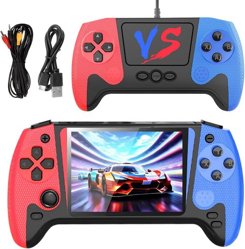 Handheld Game Console, Portable Video Game Console with 500 Retro Games, 3.5HD Screen, Rechargeable Battery, Support 2 Players and Hook Up to TV