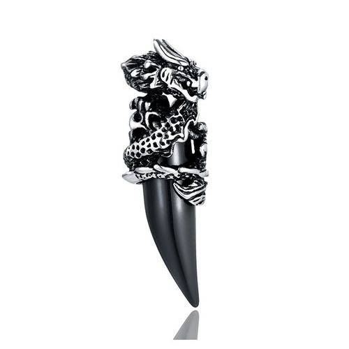 Stainless Steel Ornament Wolf Tooth Pendant Titanium Steel Necklace Men's Accessories