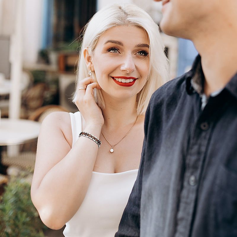 Wooden Bracelet Stainless Steel Solid Wood