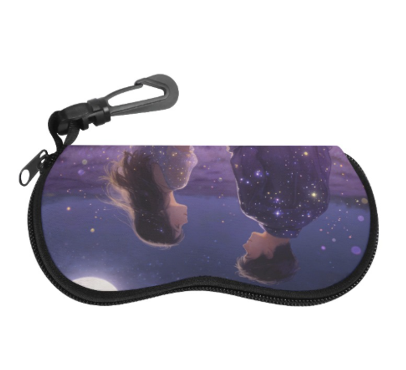 浪漫情侶星空眼鏡盒近視鏡墨鏡盒防摔防壓高顏值高級感少男少女皮質來圖定制 可一件定制