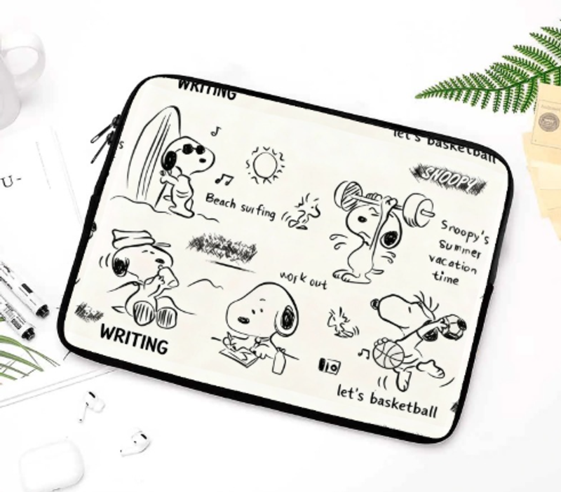 卡通手提電腦包手提單肩兩用適用蘋果 華為 小米 來圖定制 一件也可定制